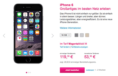 Plus 20% Zuzahlung: Telekom erhöht iPhone 6-Preise deutlich › iphone