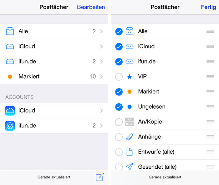 Ios 7 Tipp Ungelesen Ordner In Der Mail Applikation Anlegen Iphone Ticker De